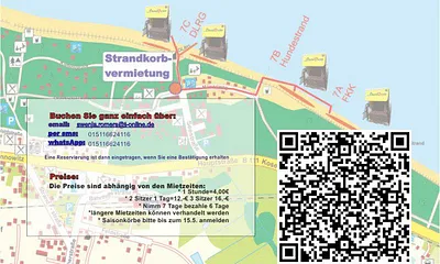 Strandkorbplan mit QR Buchungscode