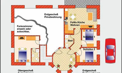 Grundriss Ferienwohnung / Ferienzimmer
