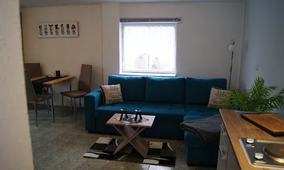 Blick von der Terassentür in Bungalow