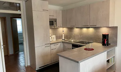 Küche mit Flurblick