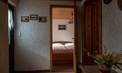 Flur (rechts zum Badezimmer, geradeaus zum Schlafzimmer)