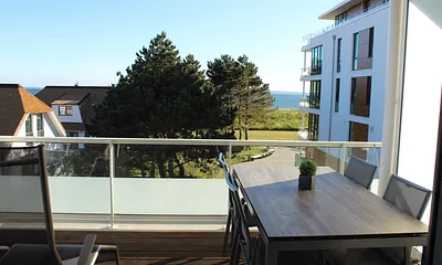 Der Balkon in Südausrichtung und Meerblick