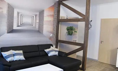 Wonzimmer Eck-Ledercouch ausziehbar für 1 Person