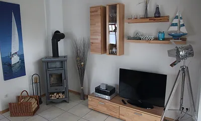 Wohnzimmer mit Kamin
