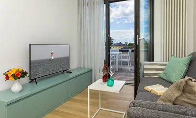 Ferienwohnung Am Glienberg mit Dachterrasse, 3-Zimmer-Ferienwohnung (Fiete im Quartier 4)