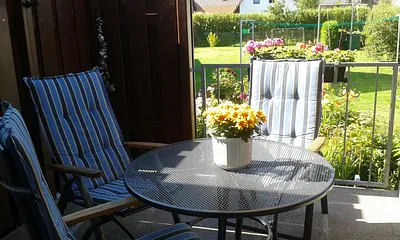 Terrasse mit Gartenblick