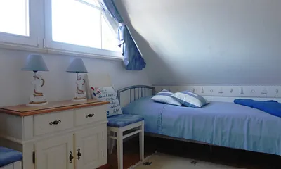 Schlafzimmer Möwennest mit Fernseher