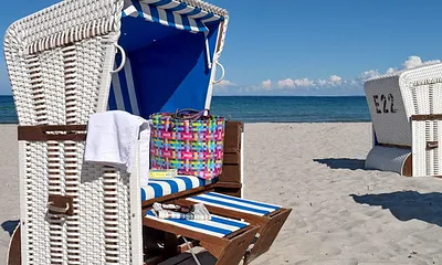 Strandkorb am Strand - kostenlos für unsere Gäste!