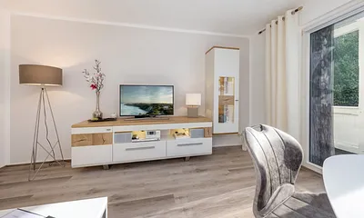 Das Wohnzimmer mit TV, DVD-Player und Radio. WLAn steht kostenfrei bereit.