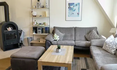 Wohnbereich mit der Kaminecke