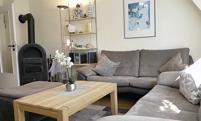 Wohnbereich mit der Kaminecke