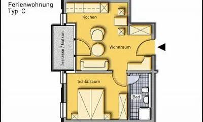 Grundriss der Ferienwohnung Typ C
