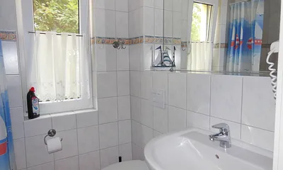 Typ 1/1 - Bad mit Dusche, Waschbecken, WC, Fön, Fenster, Füßbodenheizung