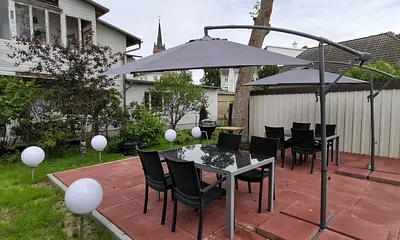 Terrasse mit Grill und Feuerschale