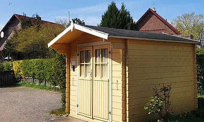 Fahrradschuppen zum Laden von E-Bikes