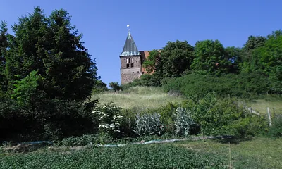 Blick auf Kirche Bobbin