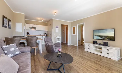 Flat-TV, Stereoanlage und kostenfreies WLAN sind vorhanden.