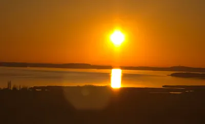 Sonnenuntergang in Bobbin über den Bodden