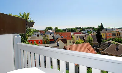 Blick vom Balkon in die Umgebung