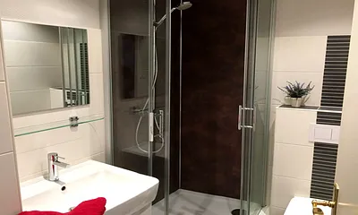 Blick in das moderne Bad