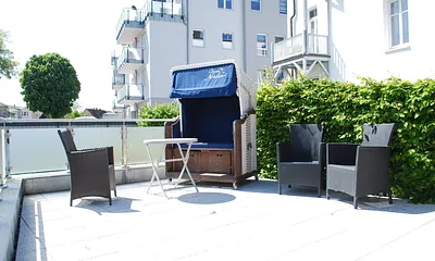 Blick auf die obere eigene Terrasse