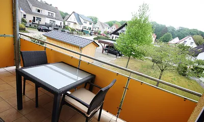 Aussicht vom Balkon nicht verbaut, Blick auf Streckelsberg