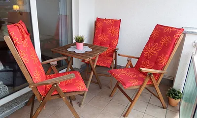 Sitzecke auf dem Südbalkon