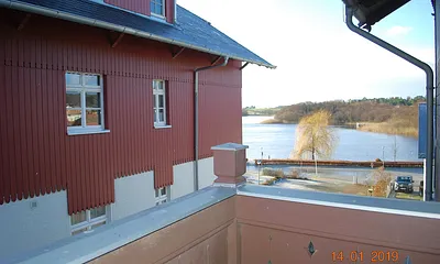 Ausblick vom Balkon auf den Schloonsee