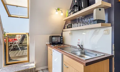 Der Austritt zur Dachterrasse.