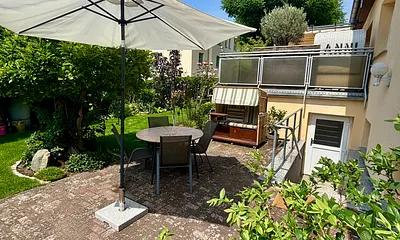 Terrasse und Zugang zur Ferienwohnung 