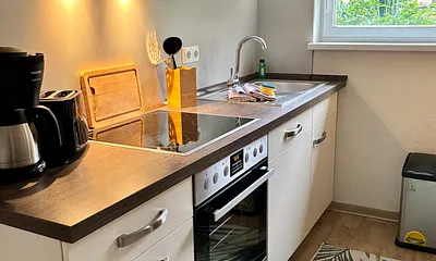 Küchenzeile mit Geschirrspüler, Ceranfeld und Backofen 