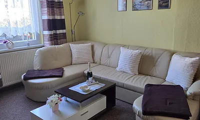 Wohnzimmer mit Schlafcouch 
