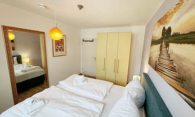 Villa Störtebeker Whg. 05 - Schlafzimmer mit Doppelbett