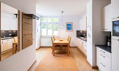 Blick zu Essen und Küche