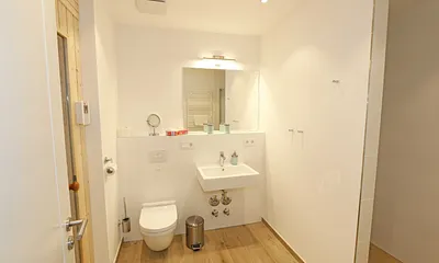 Duschbad mit WC und Waschbecken