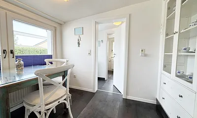 kleines Esszimmer mit Blick auf die Hagensche Wiek