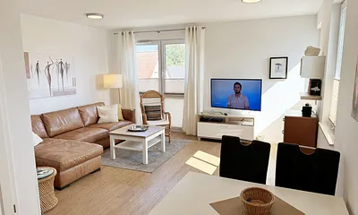 der Wohnbereich der Ferienwohnung 04 in der Villa Anni