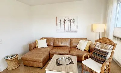 Ledercouch im Wohnbereich