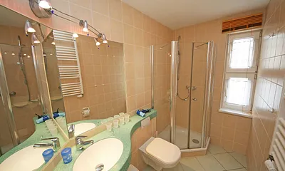 Badezimmer mit Dusche und WC