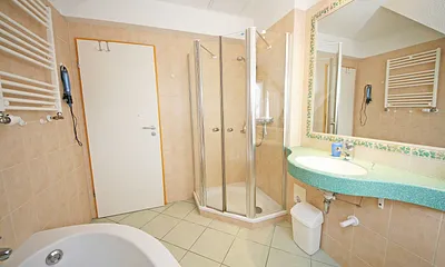 Badezimmer mit Dusche und WC