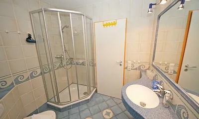 Badezimmer mit Dusche und WC