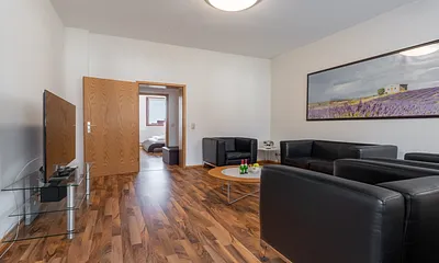 Wohnzimmer mit Biokamin