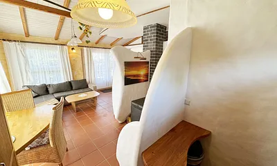 Ferienhaus Thea - Blick in das offene Wohnzimmer