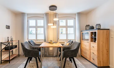 Integrierter Essbereich im Wohnzimmer