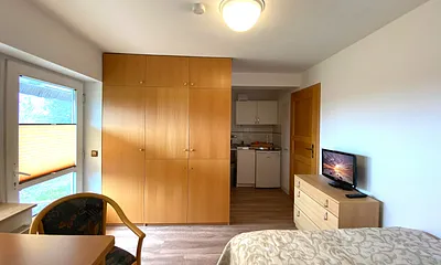 Wohn-, Ess-, Koch- und Schlafbereich