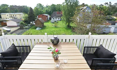 Balkon vom Wohnzimmer aus