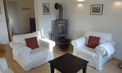 Wohnzimmer und Kaminofen