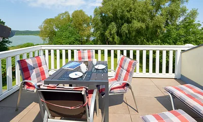Balkon mit Blick auf den Schmachter See