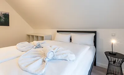 zweites Schlafzimmer mit Doppelbett