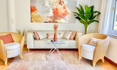 Der schöne Sitzbereich